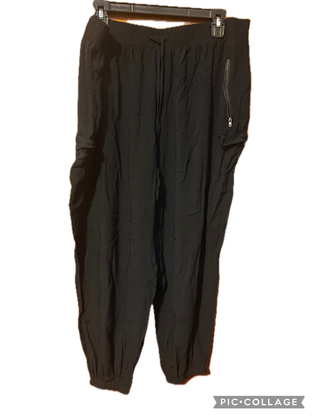 New Look Black Drawstring Joggers with Zipper Pocket